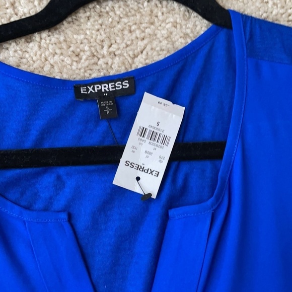 NWT mixed fabric bright blue 💙 tank express szS - Picture 2 of 3